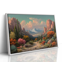 Saguaros Dance Between Pink Cliffs