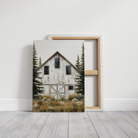 Pine Sentinels Guard Weathered Barn