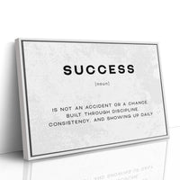 Success Definition Canvas Art | Bold Motivational Typography Print for Home Office, Gym or Entrepreneur Décor