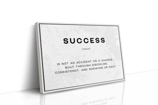 Success Definition Canvas Art | Bold Motivational Typography Print for Home Office, Gym or Entrepreneur Décor