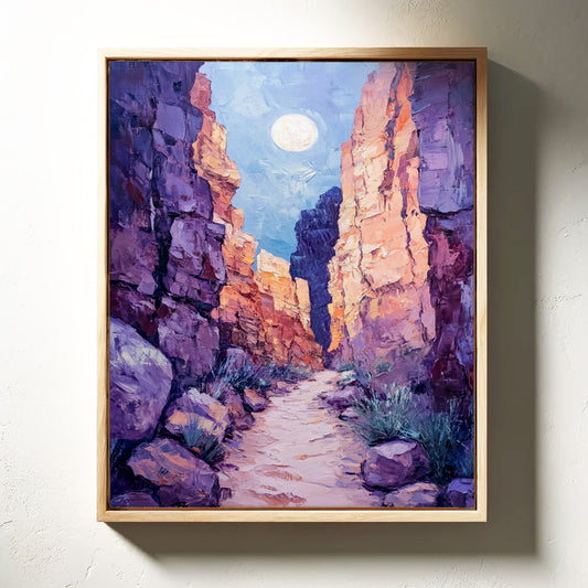 Moonrise Trail Through Painted Canyons