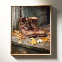 Autumn Leaves Meet Weathered Leather