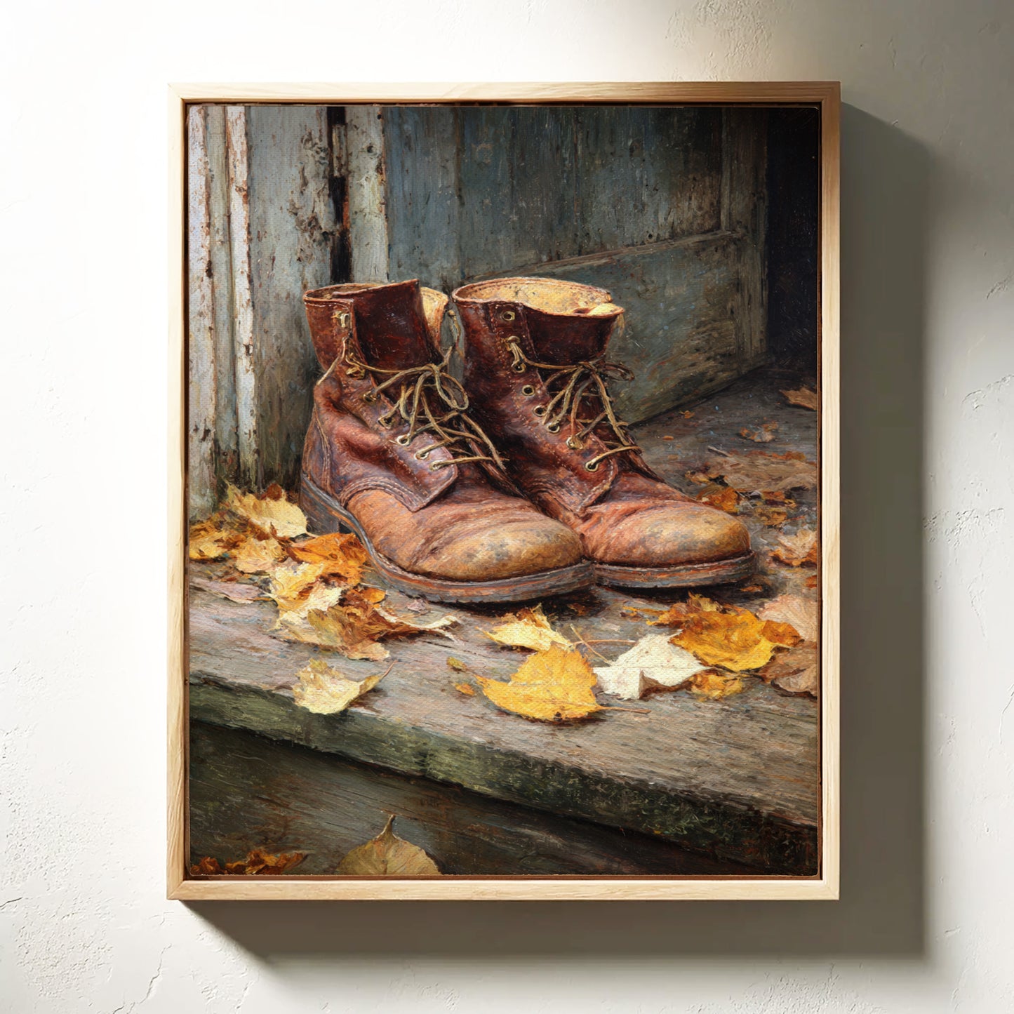 Autumn Leaves Meet Weathered Leather