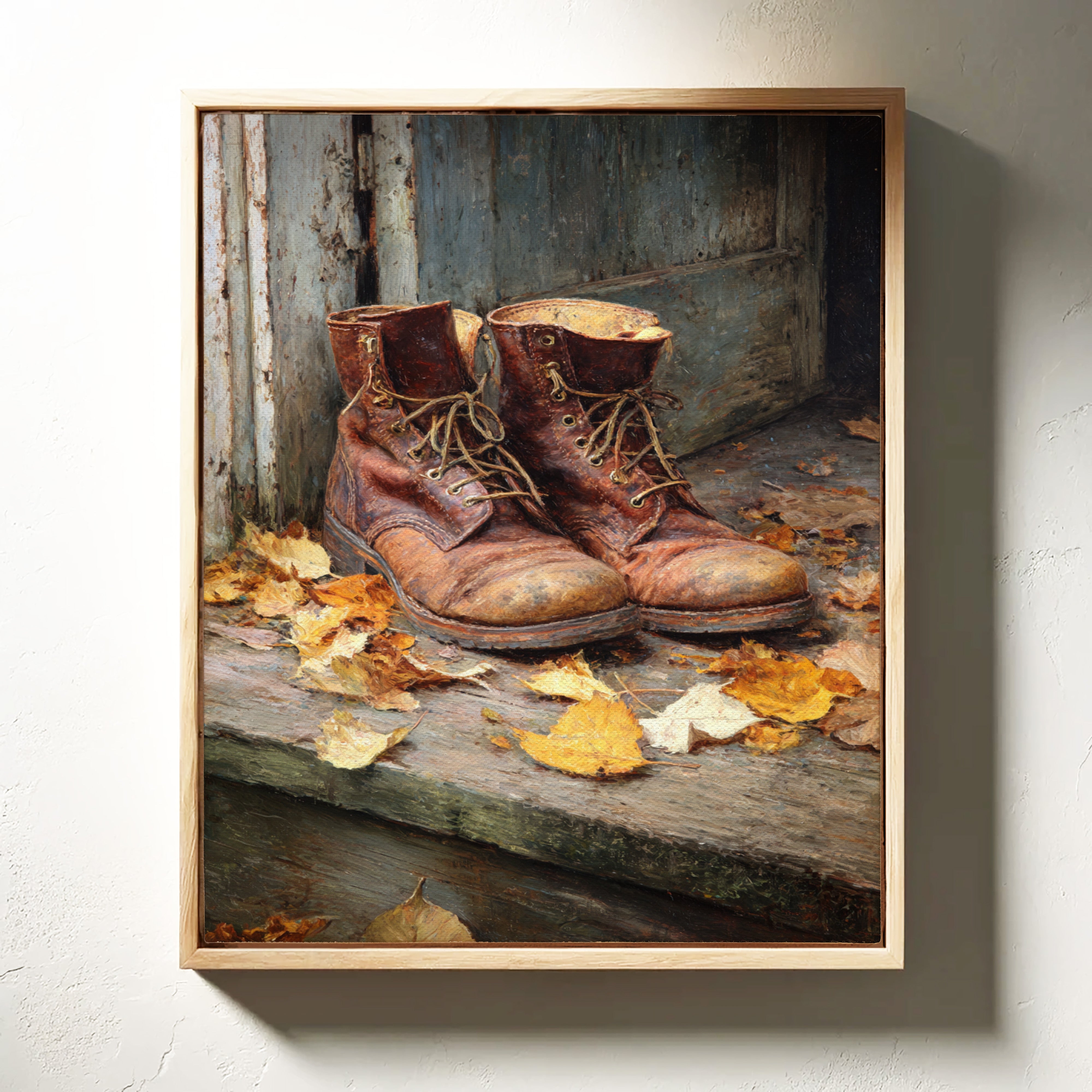 Autumn Leaves Meet Weathered Leather