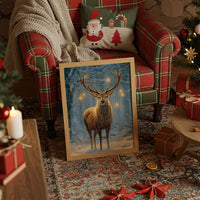 Stag Beneath December's Golden Lights