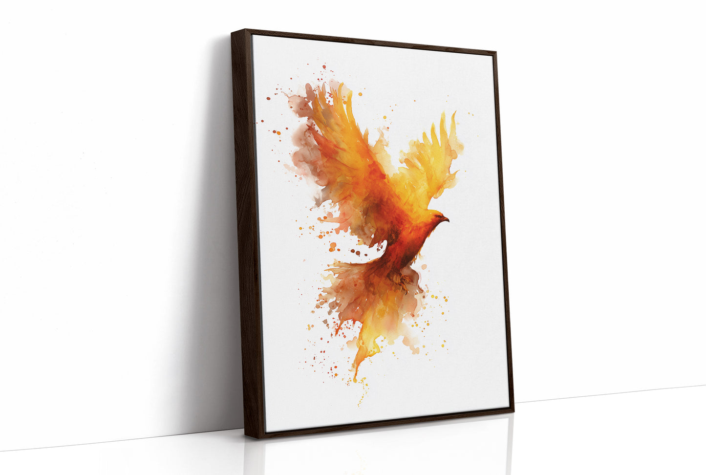 Phoenix Rising From Amber Flames