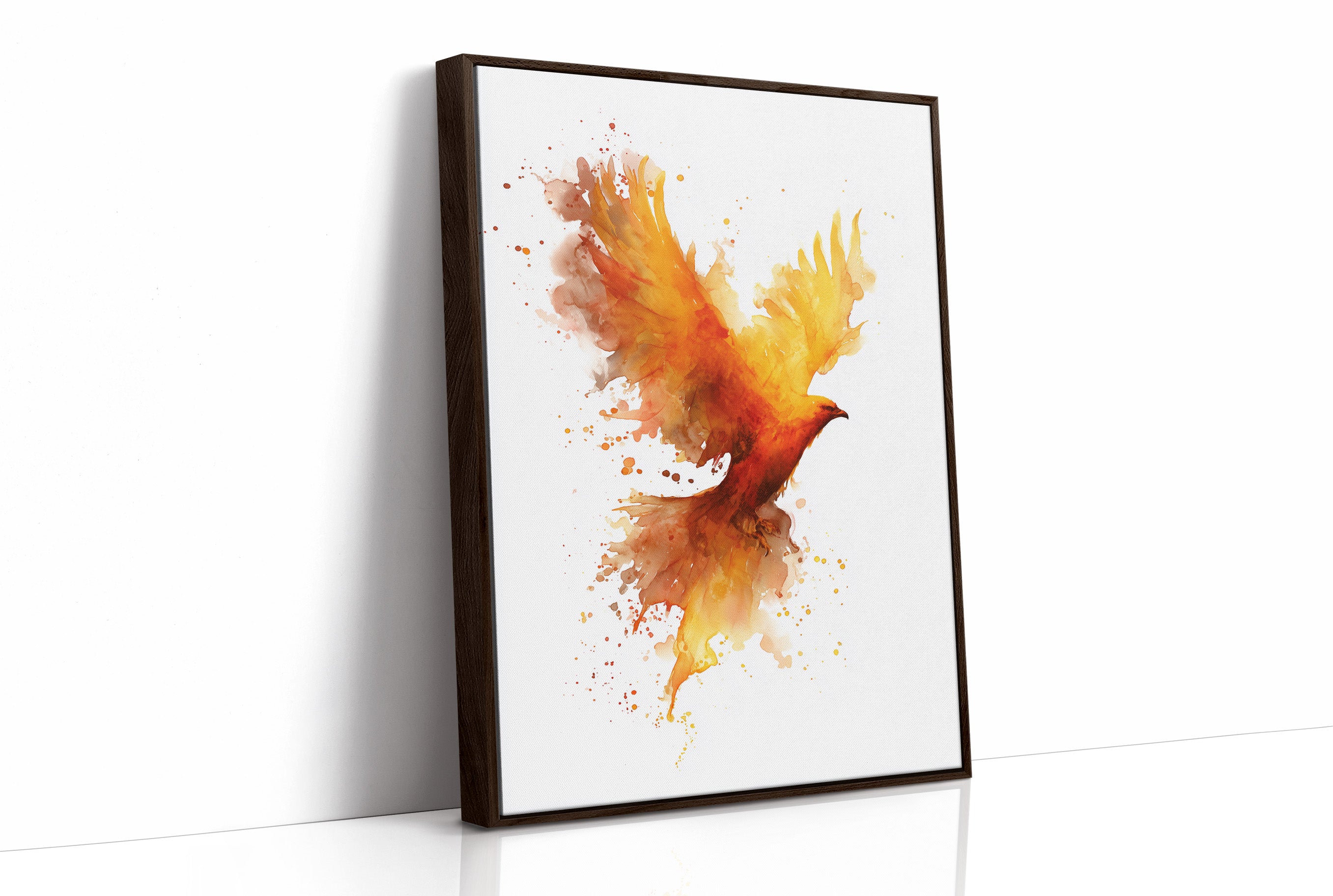 Phoenix Rising From Amber Flames