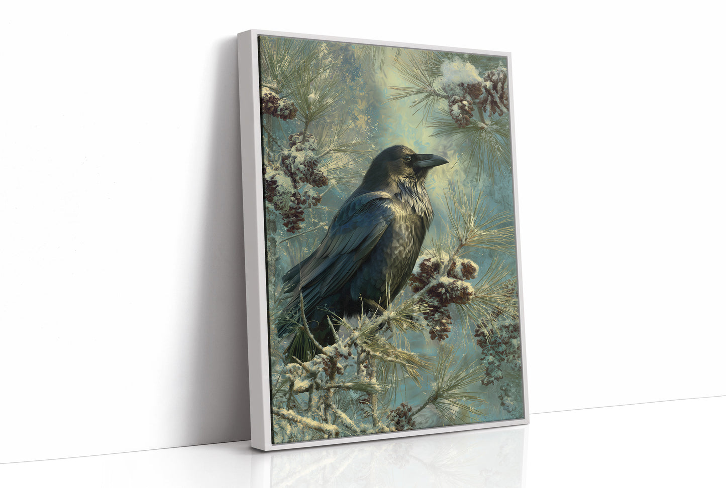 Frost Sentinel Among Pine Boughs