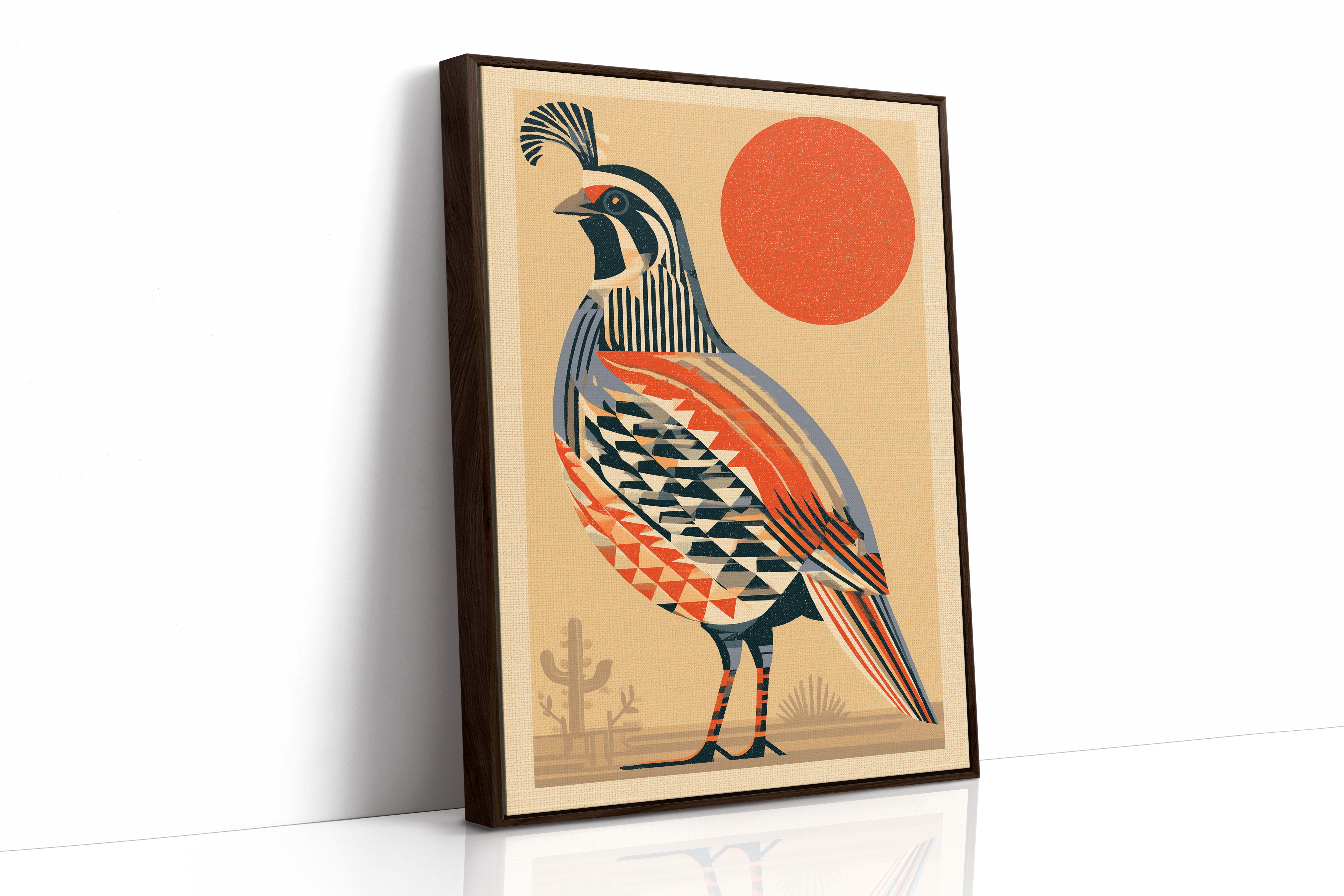 Desert Quail, Fanned and Facing West