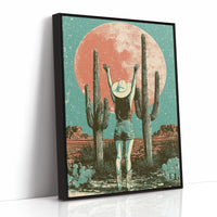 Blood Moon Cowgirl — Retro Desert Screenprint