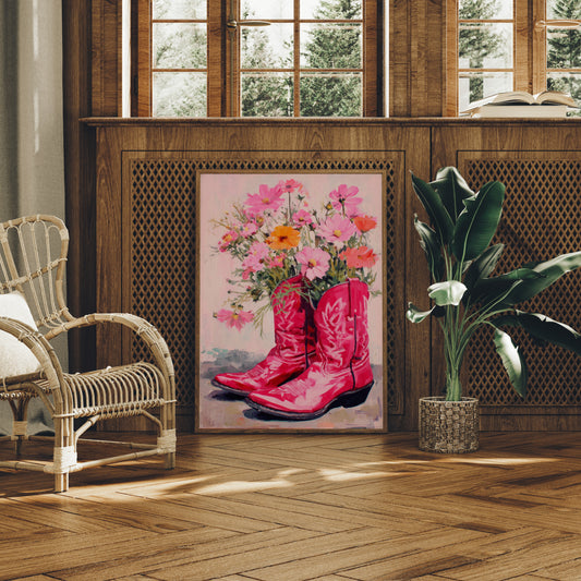 Wild Cosmos Dance In Scarlet Boots