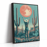 Blood Moon Cowgirl — Halftone Desert Screenprint
