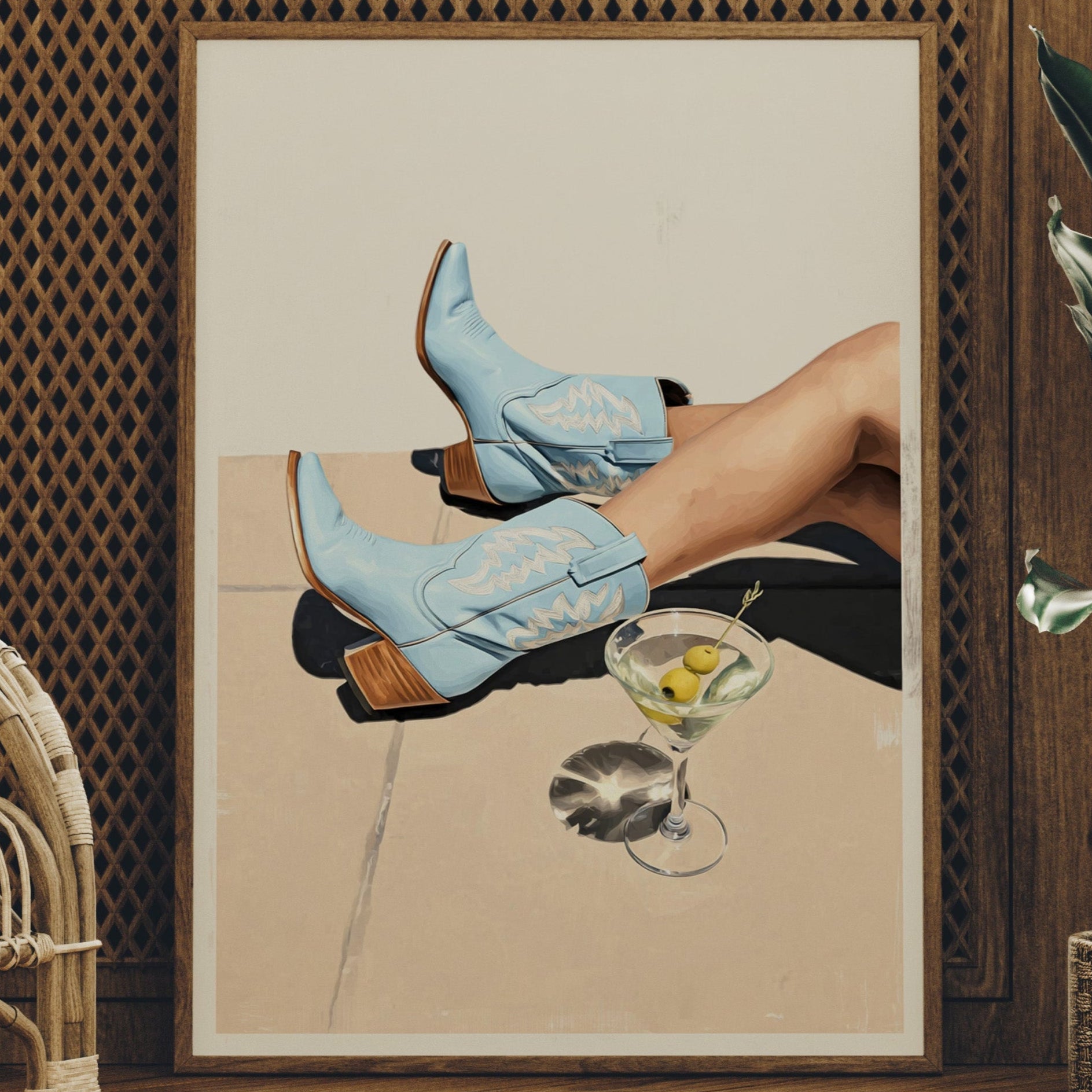 Sky Blue Boots Sip Afternoon Olives