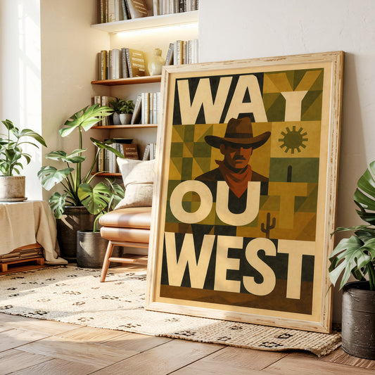 Way Out West Cowboy Poster