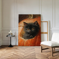 Curious Kitten in Pumpkin
