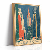 Snowy New York Skyline Christmas