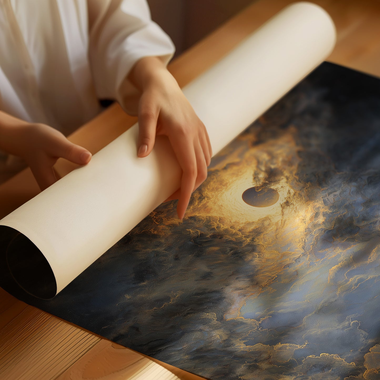 Eclipse Breaks Through Stormy Heavens