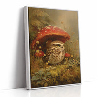 Woodland Sentinel Under Crimson Cap