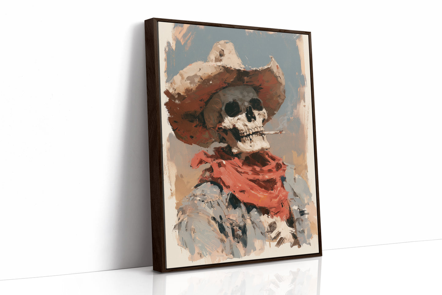 Desert Desperado: Smoking Skeleton Cowboy