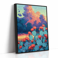 Prickly Pear Sunset in Turquoise and Coral