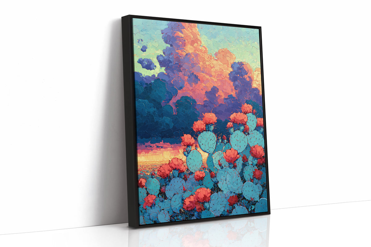Prickly Pear Sunset in Turquoise and Coral