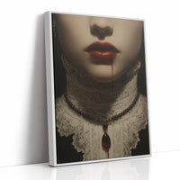 Crimson Secrets Behind Lace Collar