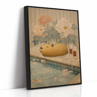 Poolside Capybara Dreams Of Peonies