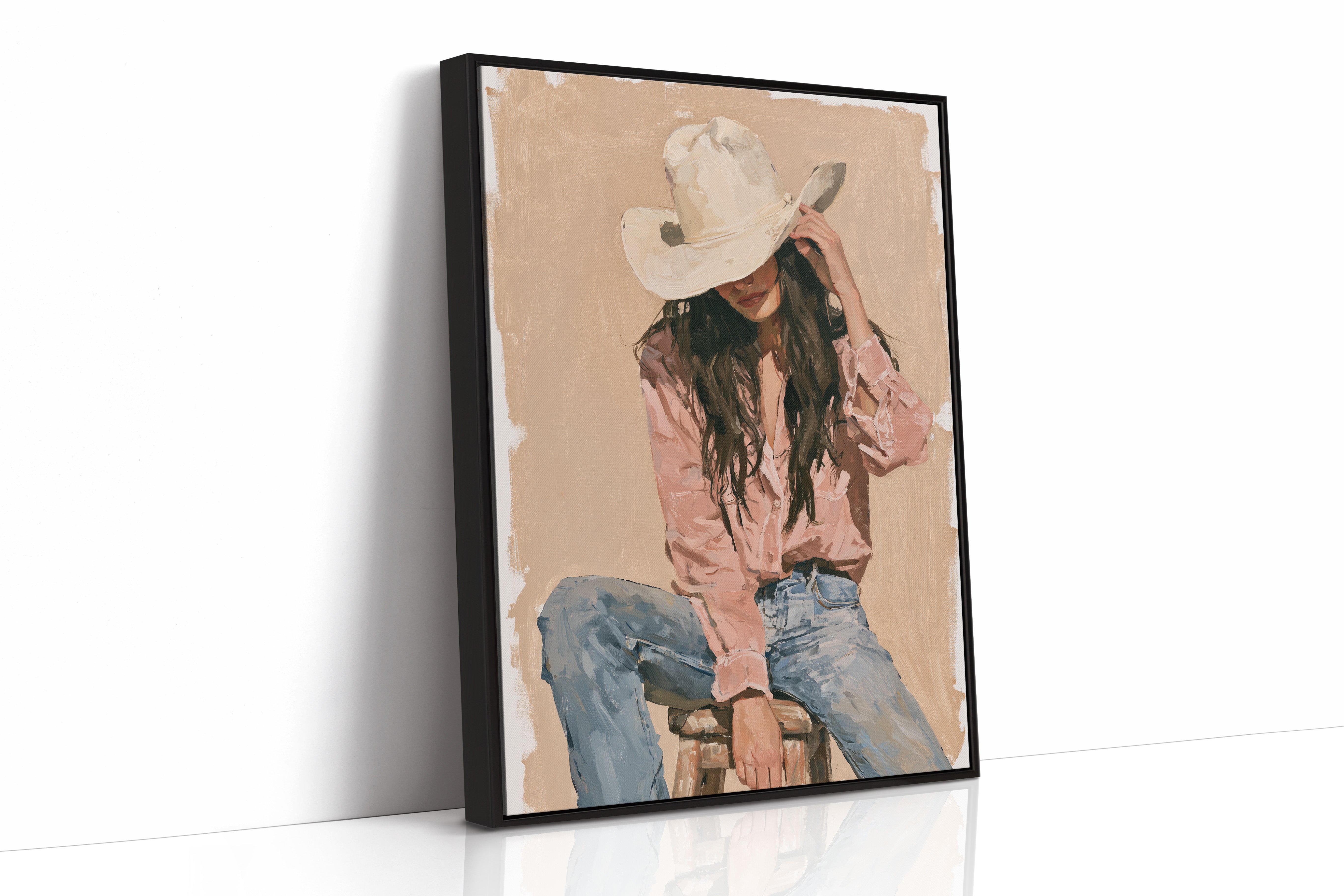 Seated in Blush and Denim
