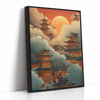 Sacred Temples Float Among Sunset Clouds