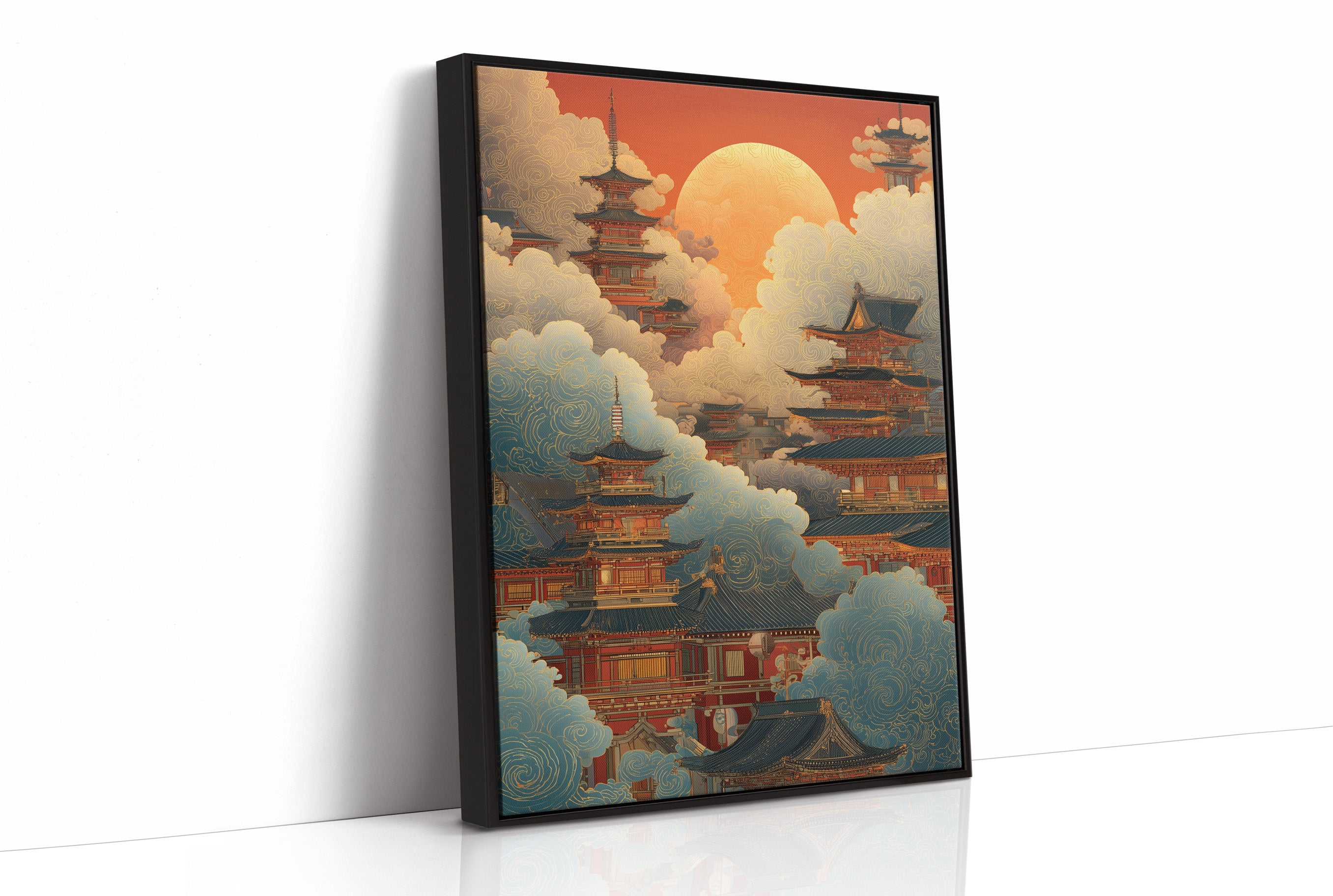 Sacred Temples Float Among Sunset Clouds