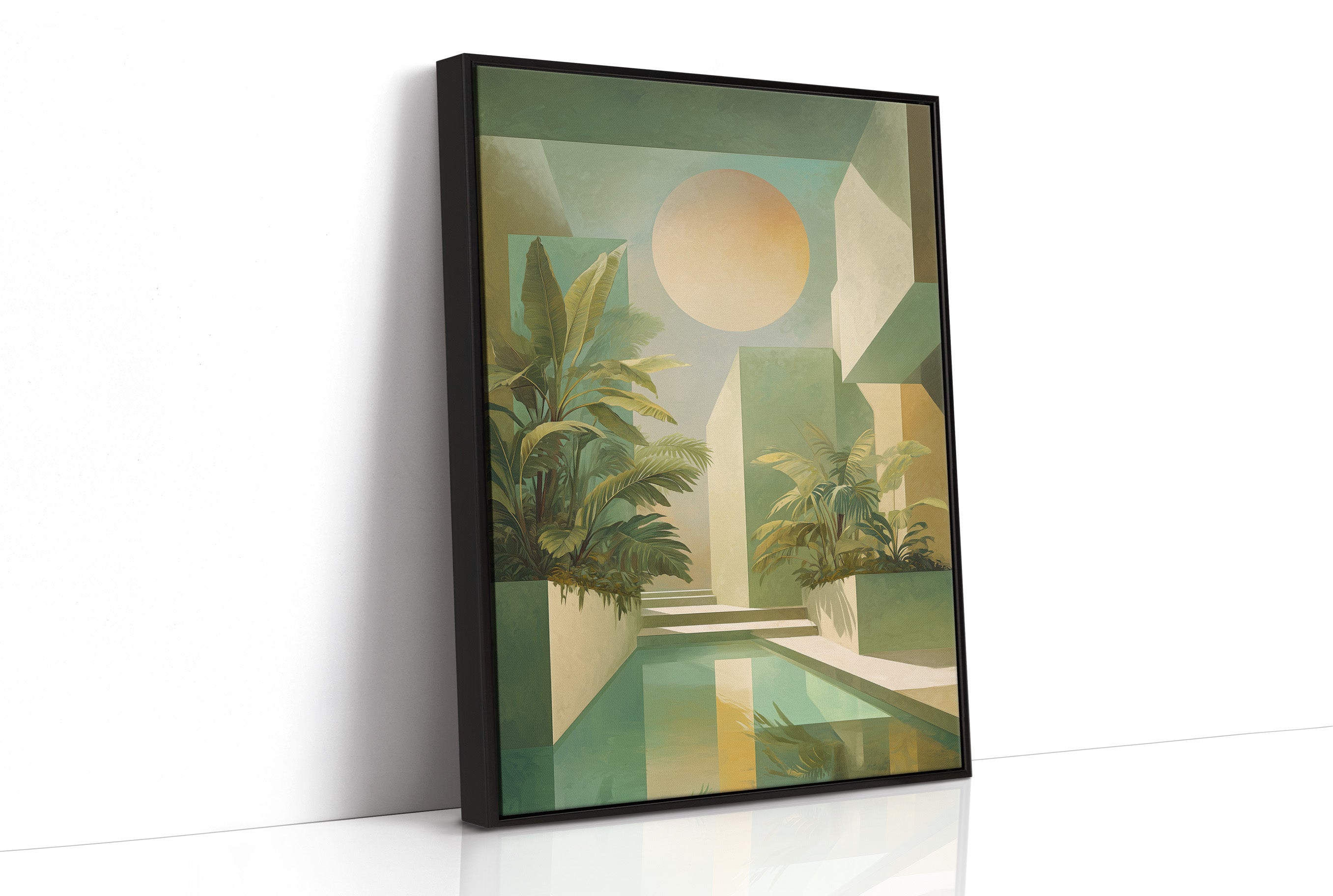 Palms Dance In Geometric Sunlight