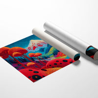 Sacred Peak Through Crimson Forest