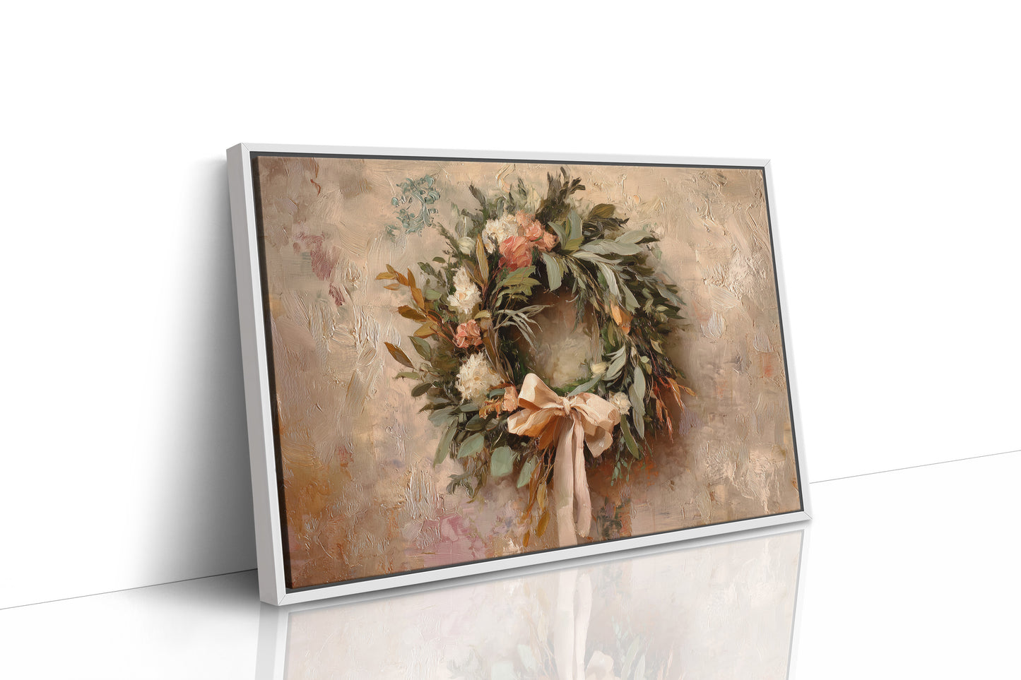 Wreath of Leaves and Soft Florals