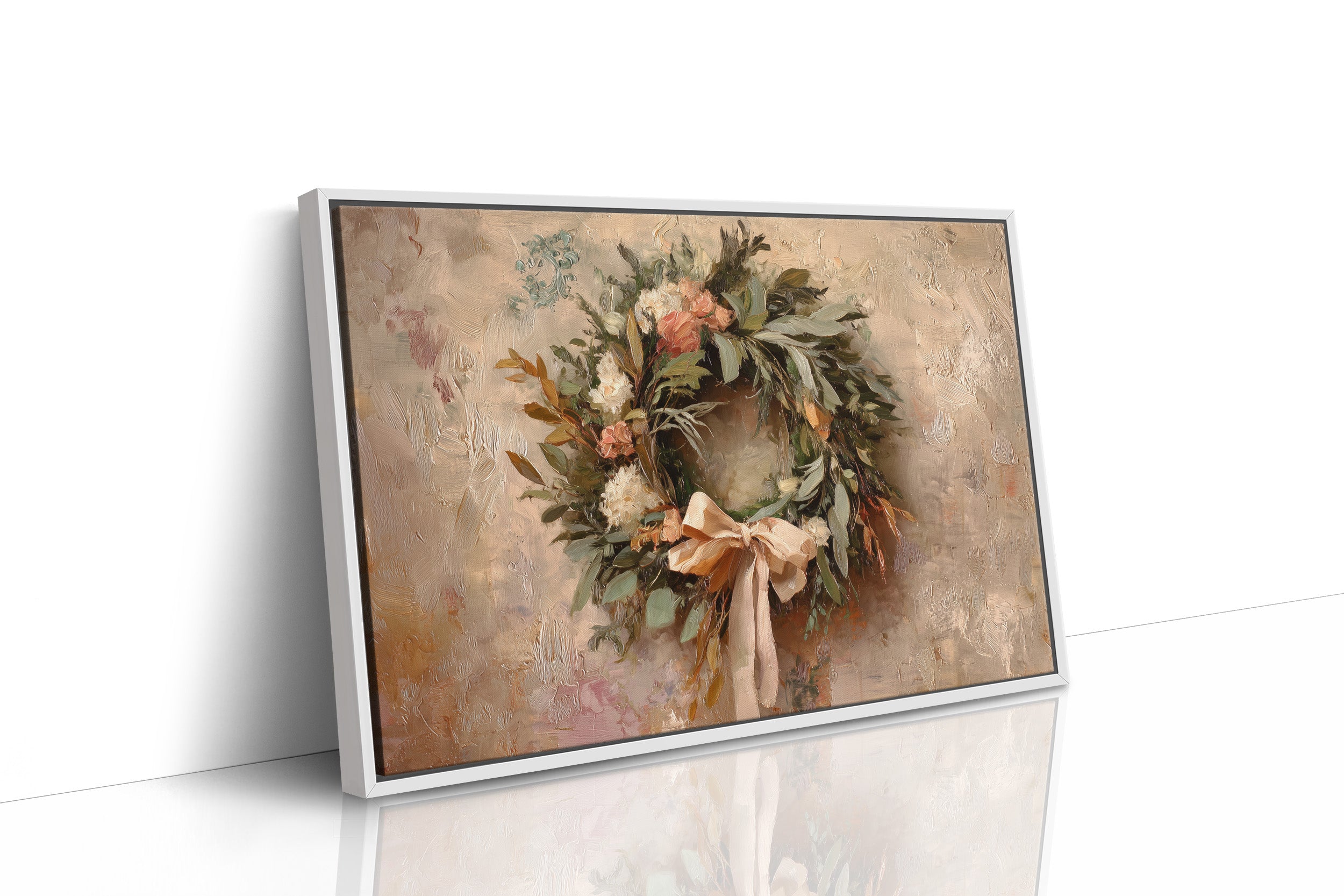 Wreath of Leaves and Soft Florals