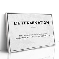 Determination Definition Canvas Art | Bold Motivational Typography Print for Home Office, Gym or Entrepreneur Décor