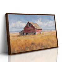 Weathered Red Against Golden Fields