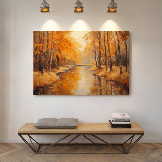 Autumn River Carries Golden Stories
