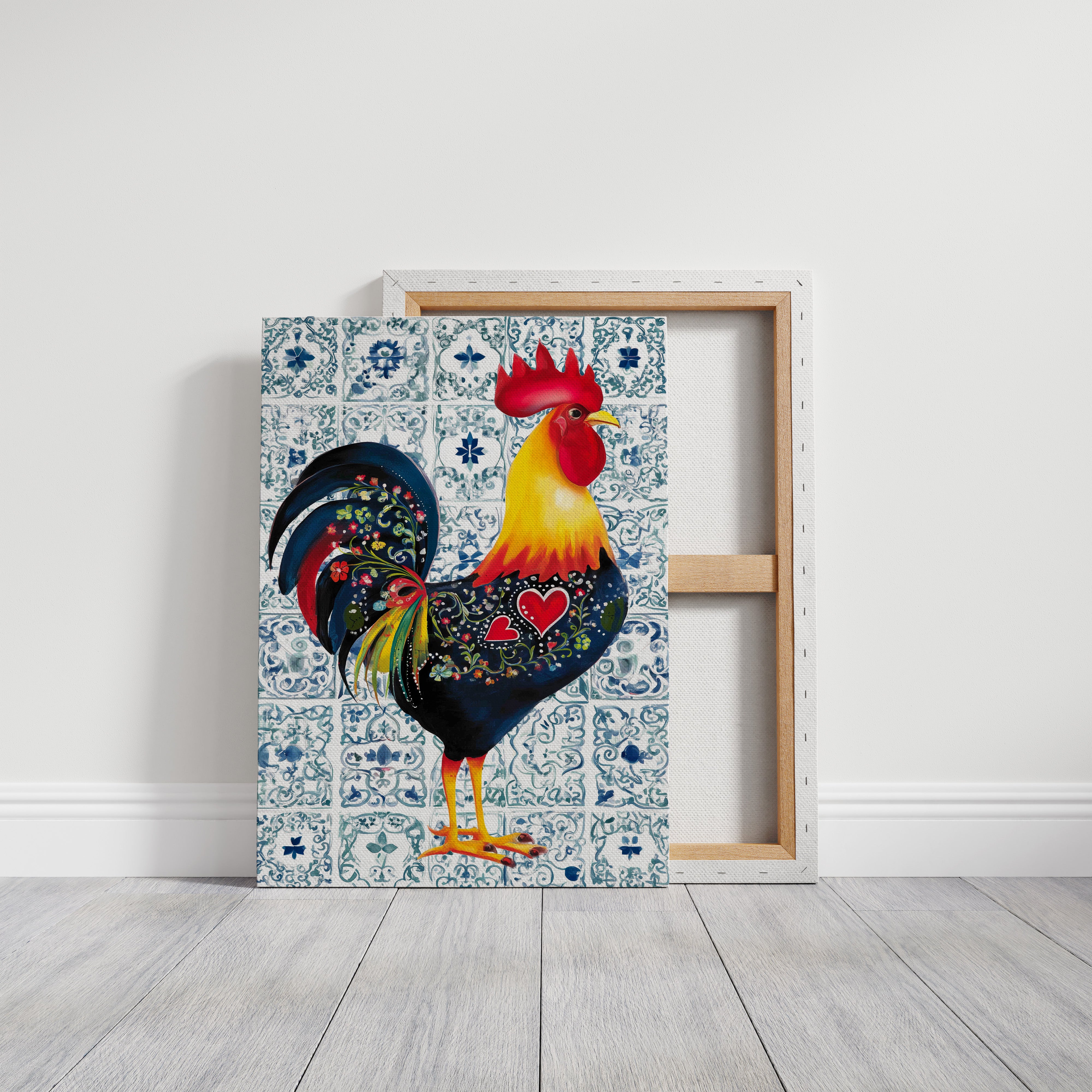 Morning Rooster Meets Portuguese Tiles