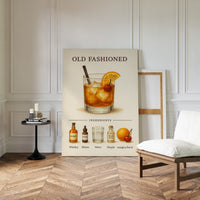 Old Fashioned Cocktail Recipe Art Print
