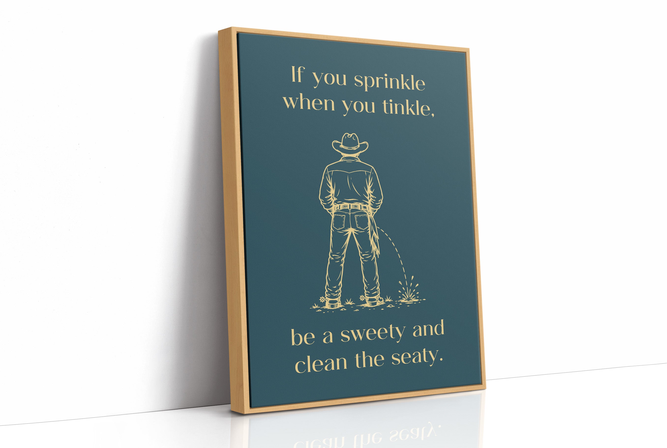 Sprinkle, Tinkle, Clean the Seaty in Teal & Gold