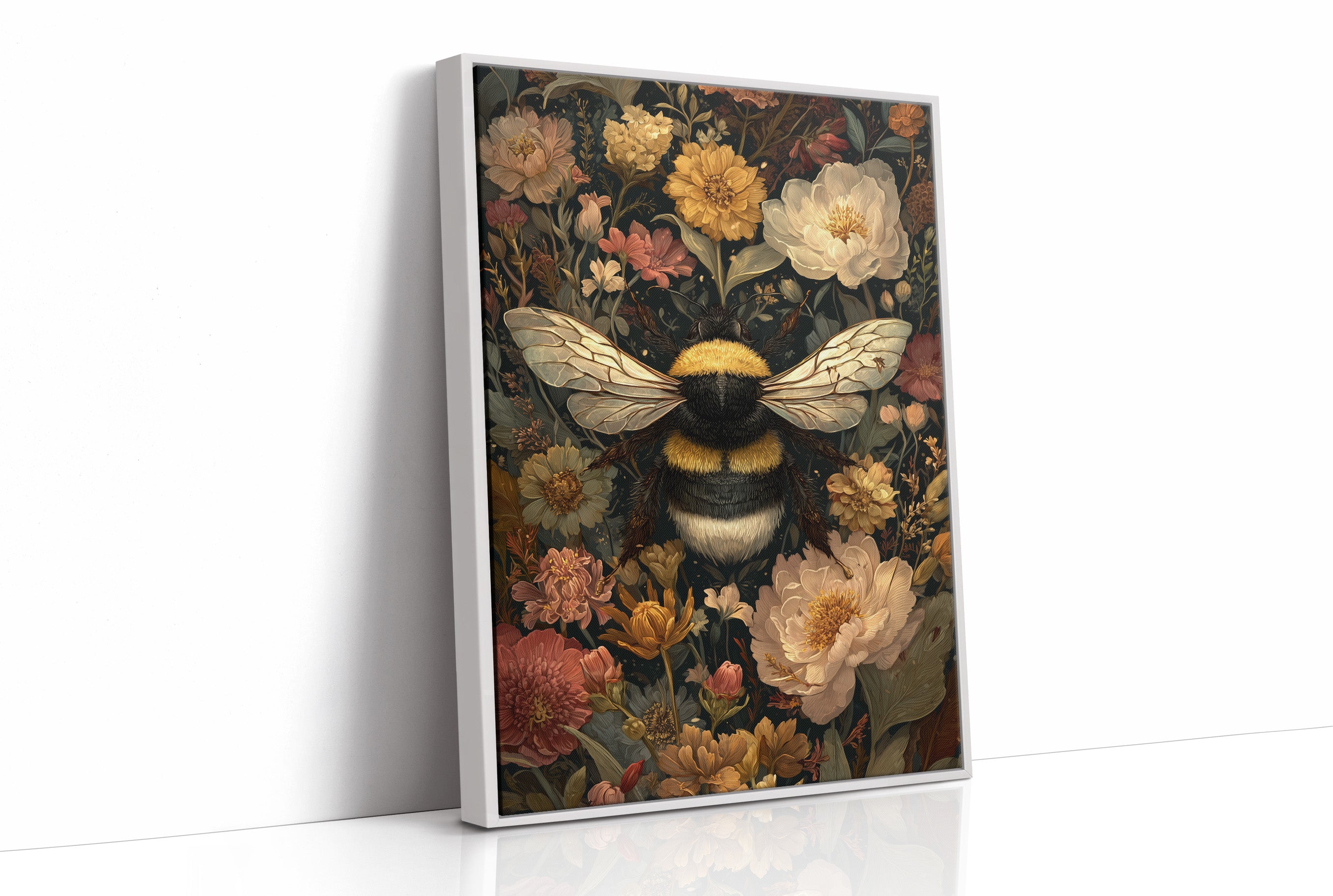 Bumblebee Among Vintage Blooms