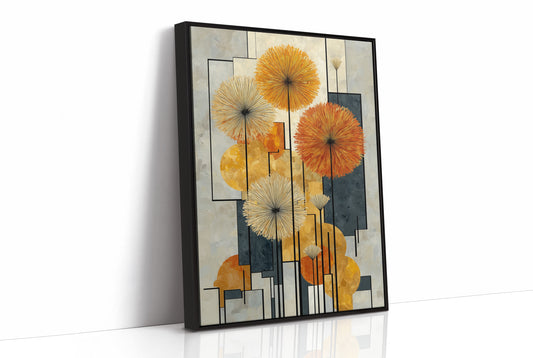 Sunbursts Dance Through Geometric Gardens