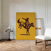 Vintage Rodeo Cowboy Silhouette Print