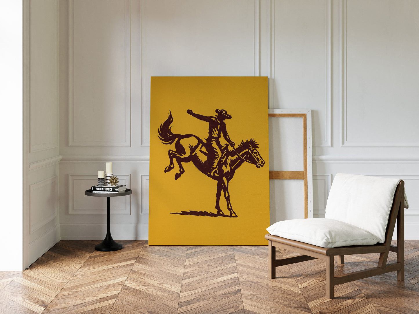 Vintage Rodeo Cowboy Silhouette Print