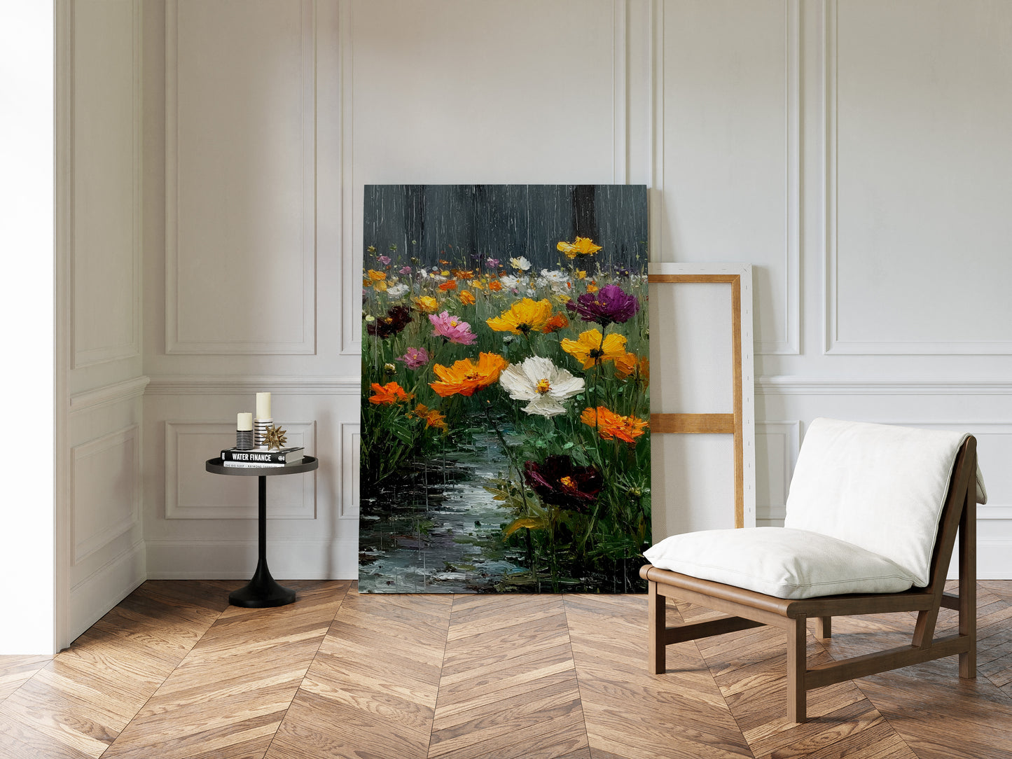 Vibrant Blossoms in Gentle Rain