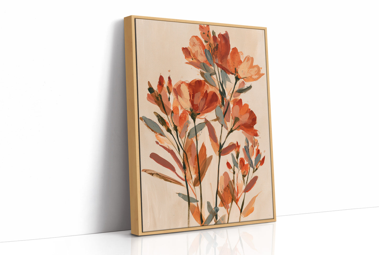 Terracotta Poppy Abstract Bouquet