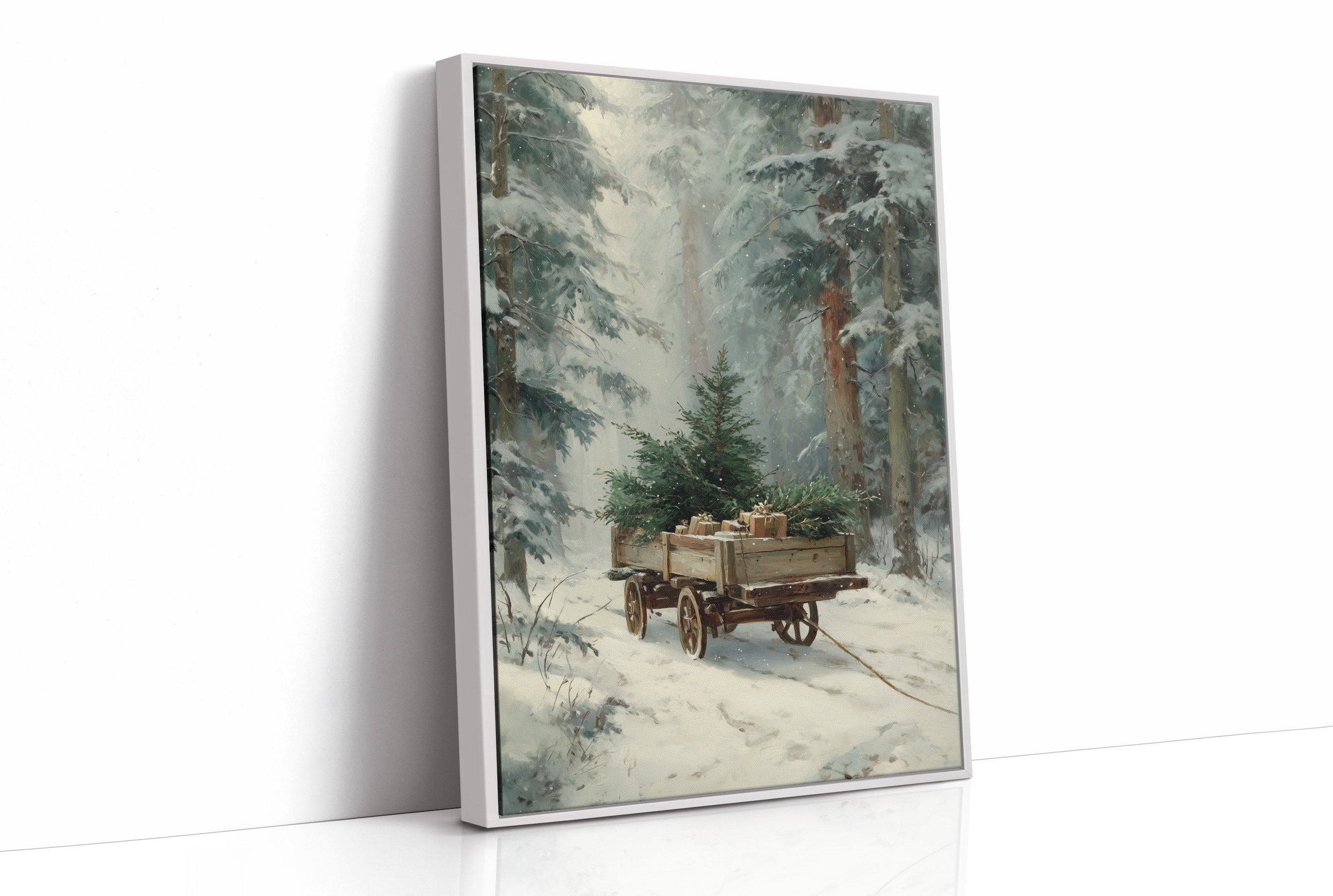 Forgotten Wagon In Winter Woods