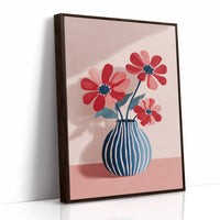 Petals in a Striped Vase