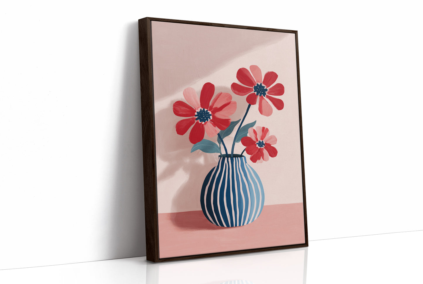 Petals in a Striped Vase