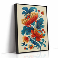 Folk Blooms Dance In Teal